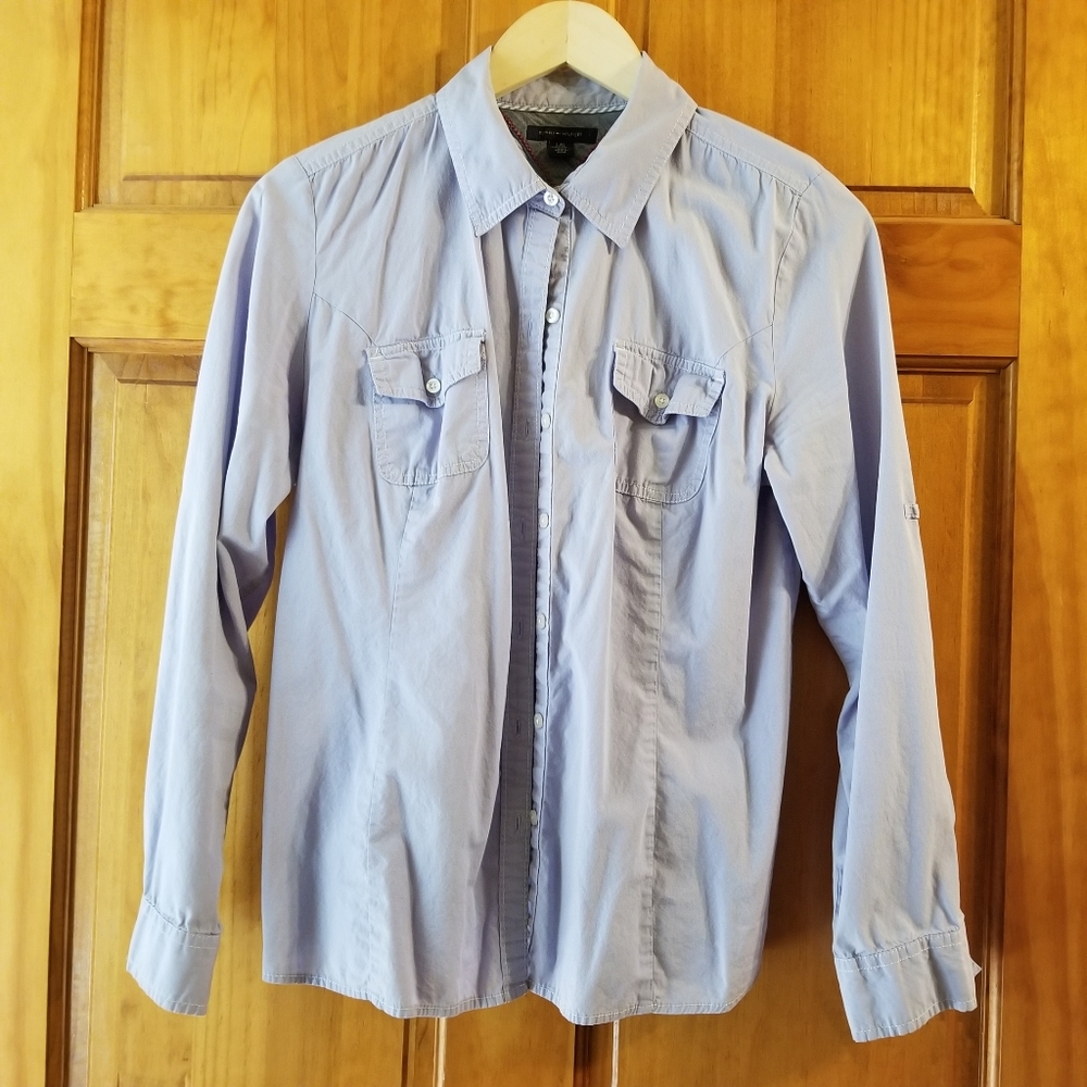 Pale blue Tommy Hilfiger button down blouse